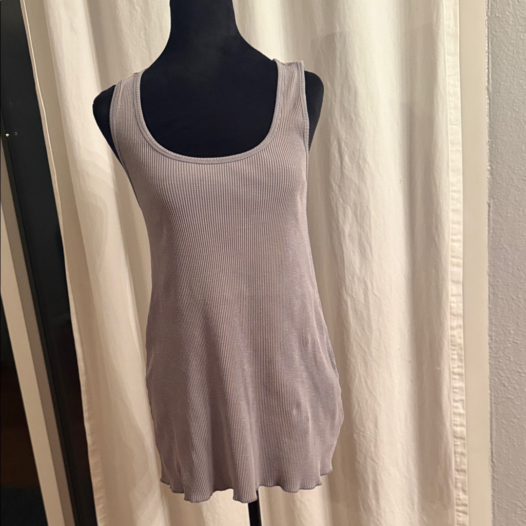 Zara Light Gray Ribbed Tank Top